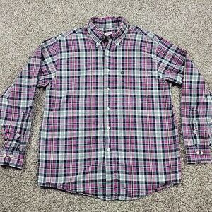 Brooks Brothers Shirt Mens Medium Purple Check Plaid Button Down Long Slv